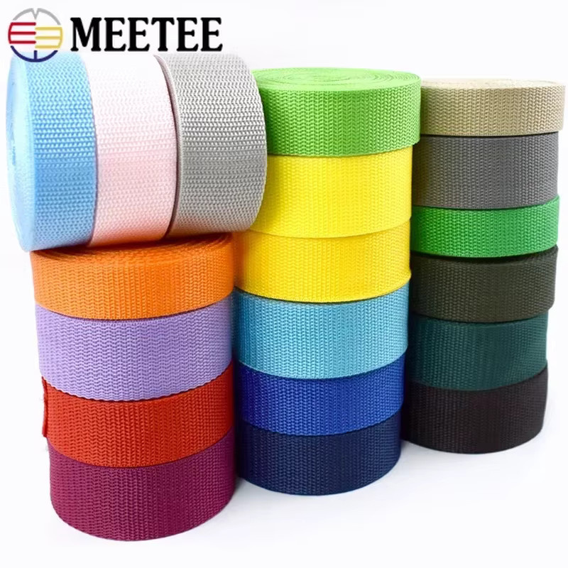 Meetee Gurtband Set für Rucksäcke und Taschen, 5m Länge, Farben: Schwarz und Mehrfarbig, Breite: 20–50 mm - Bild 2