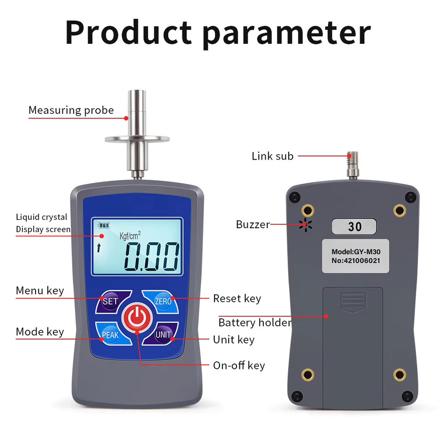 Digitales Fruchthärteprüfgerät JUANJUAN Fruchtpenetrometer Durometer in Grau für Birnen, Trauben und Orangen mit Messbereich 0,2 bis 30 kgf - Bild 4