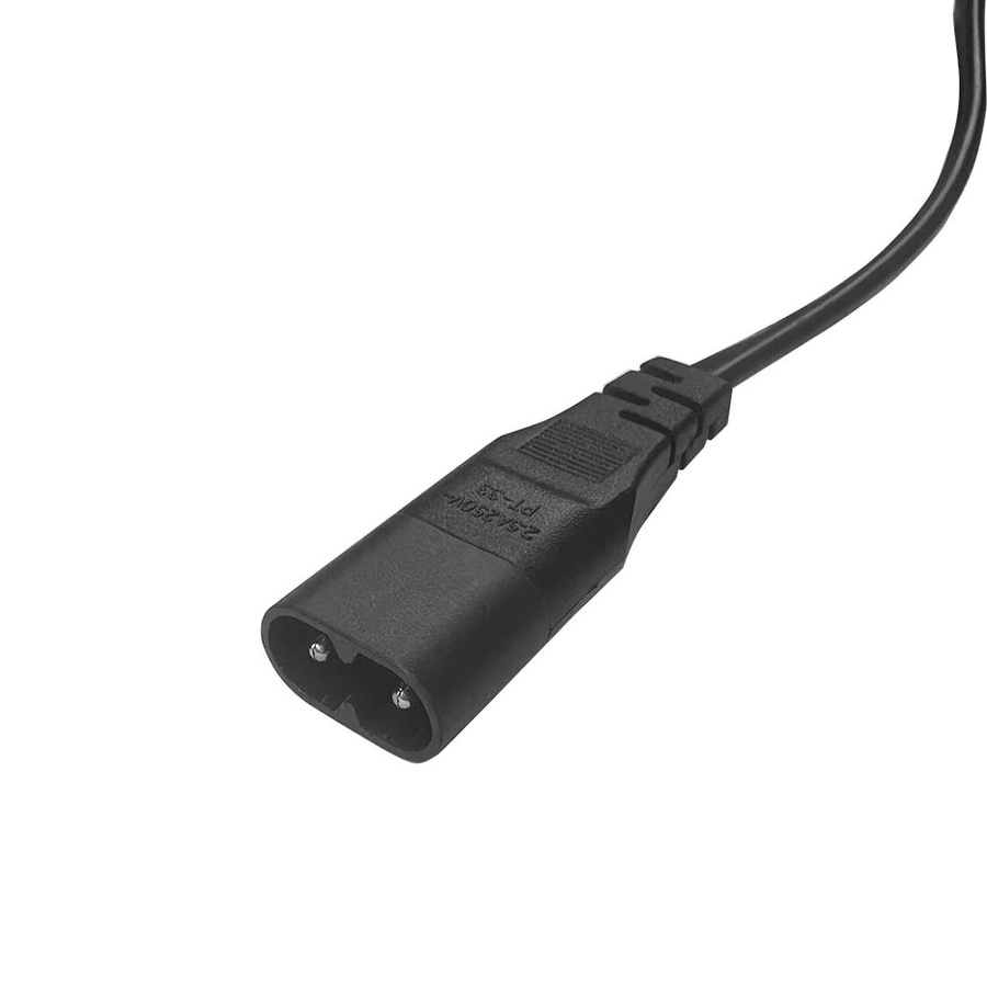 Stromverlängerungskabel mit IEC320 C8 Stecker auf EU Schuko CEE7/16 Buchse in Schwarz - Bild 2