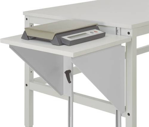 Manuflex Höhenverstellbarer Tischansatz für Arbeitstische und Werkbänke, Alusilber, B: 120 cm, T: 50 cm - Bild 1
