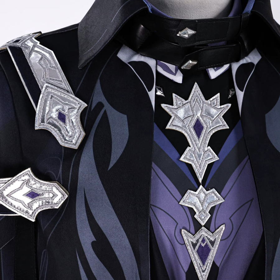 MiHoYo Genshin Impact Kyryll Chudomirovich Flins Cosplay-Kostüm, Komplettes Set, Fantasy, Schwarz - Bild 5