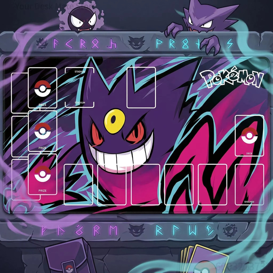 Potdemiel Pokemon Gengar Anime Gaming-Mauspad in Purple, rutschfeste und schmutzabweisende Schreibtischunterlage für TCG - Bild 2