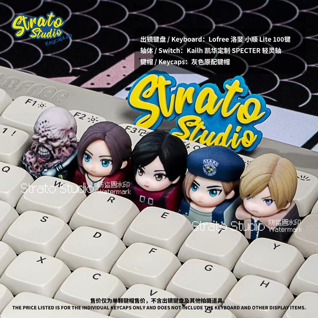 Strato Studio Resident Evil Artisan Resin Keycap Leon Ada Wong Tyrant Einzelne benutzerdefinierte Tastenkappe für mechanische Tastaturen mit Kreuzachse, Multicolor - Bild 1