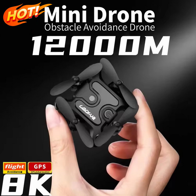 DIXSG V2 Mini-Drohne mit HD-Kamera, 5G WLAN FPV, faltbarer Quadcopter mit Luftdruck-Höhenhaltung in Schwarz - Bild 1