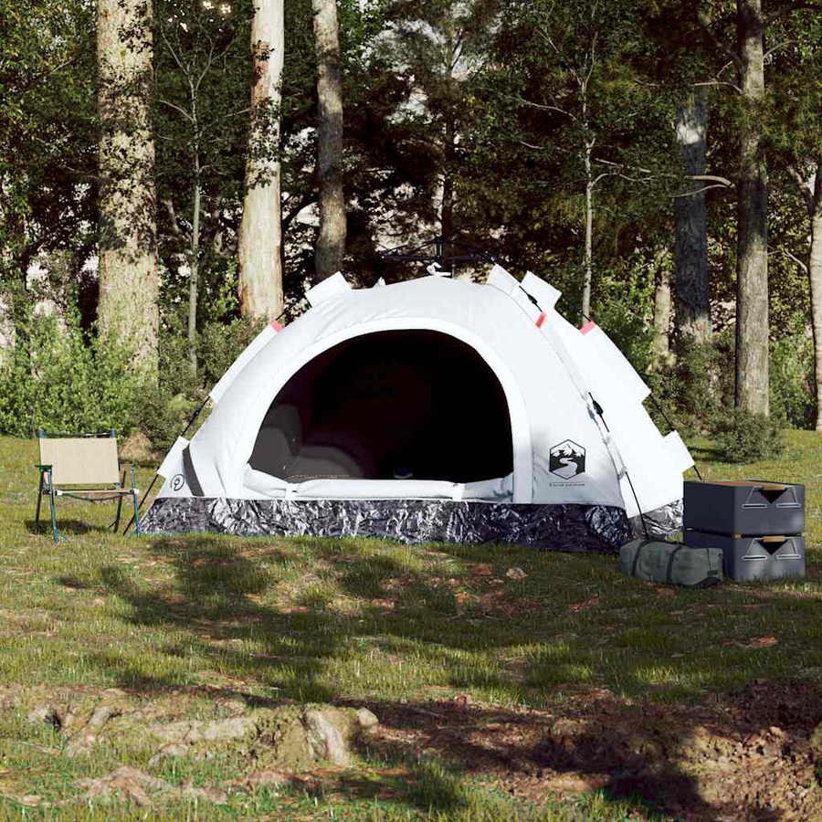 vidaXL Campingzelt für 3 Personen in Weiß mit Verdunkelungsstoff und Quick-Release-System - Bild 3
