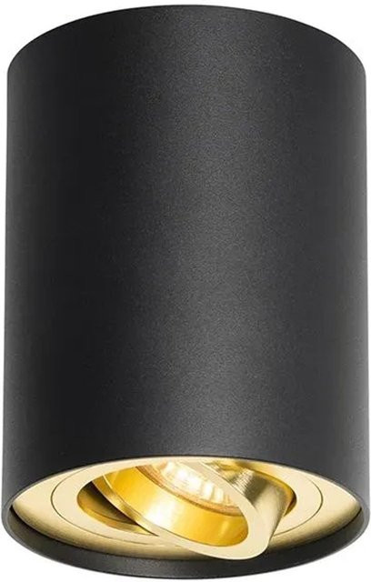 QAZQA Deckenstrahler Rondoo up in Schwarz und Gold, dimmbar, modern und schwenkbar - Bild 1