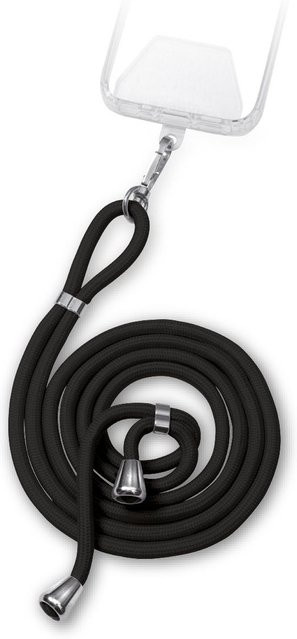 Vivanco Smartphone Necklace Patch Handykette universal in Schwarz und Transparent - Bild 1