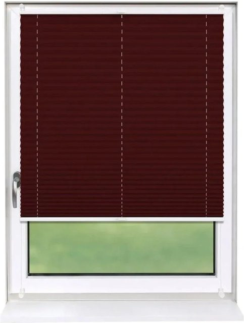 Deco-Raum Plissee Basic Klemmfix ohne Bohren, Blickdicht, Weinrot, B: 90 cm, H: 150 cm - Bild 1