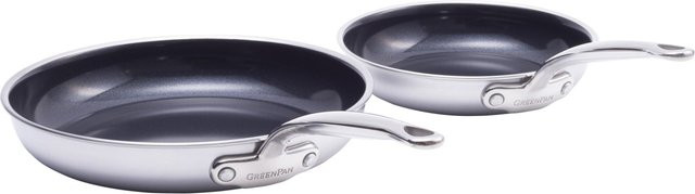 Green Pan Premiere Bratpfannenset 2-teilig aus Edelstahl, Silber, Durchmesser: 20 cm und 28 cm - Bild 1