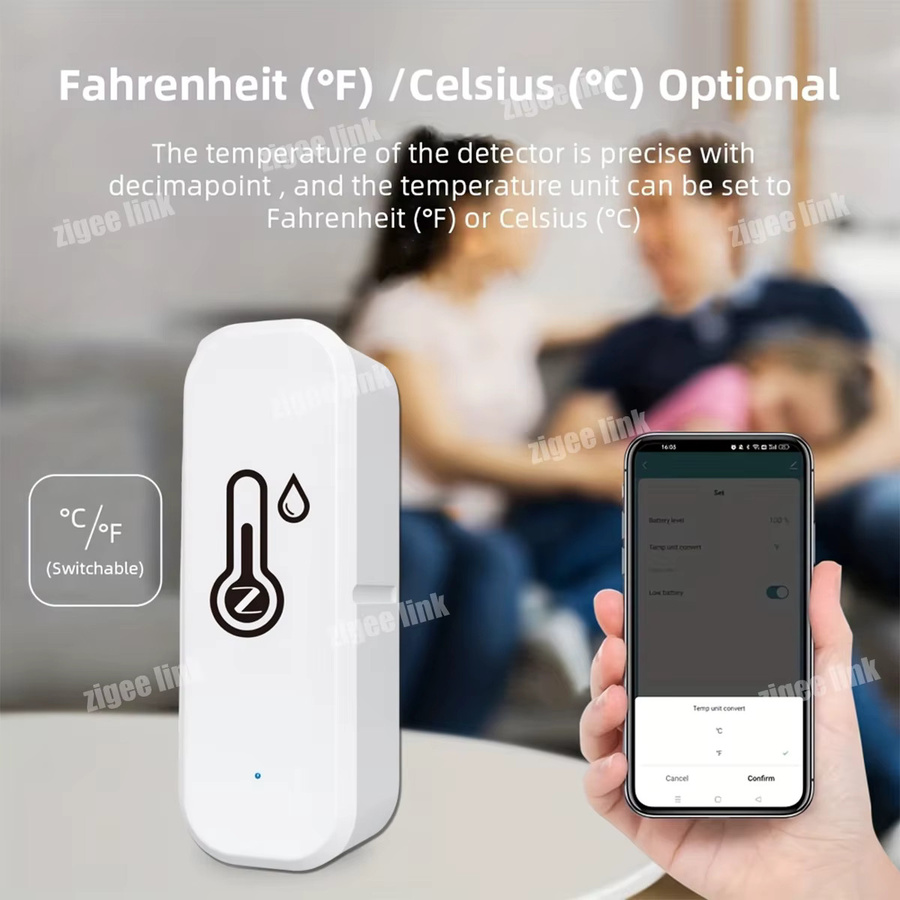 Shine-tale Intelligenter Temperatur- und Feuchtigkeitssensor Zigbee 3.0 in Weiß zur Fernüberwachung mit Tuya Alexa und Google Home Unterstützung - Bild 3