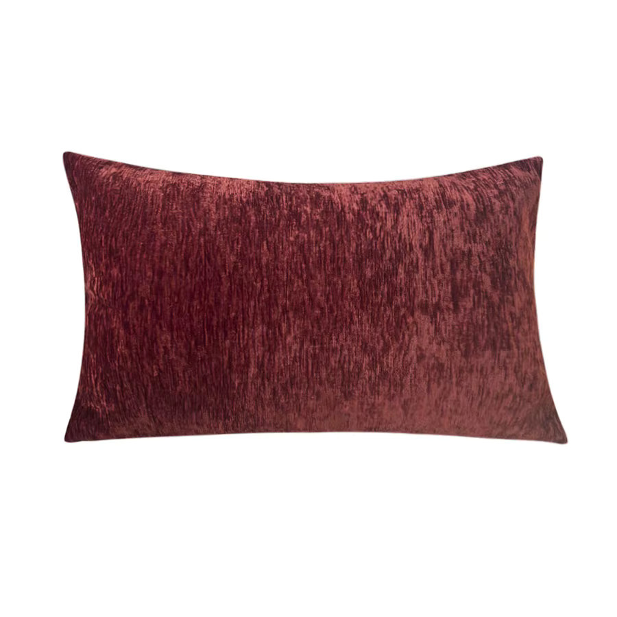 2er-Set CANIRICA Chenille Kissenbezüge in Burgund, Rechteckig, B/H: 50 x 30 cm - Bild 2
