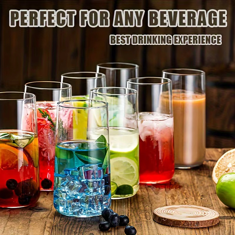 6er Set KEMORELA Highball Gläser aus Glas, transparent, 458,1 ml Trinkgläser inklusive Stroh für Whisky, Saft oder Cocktails - Bild 4