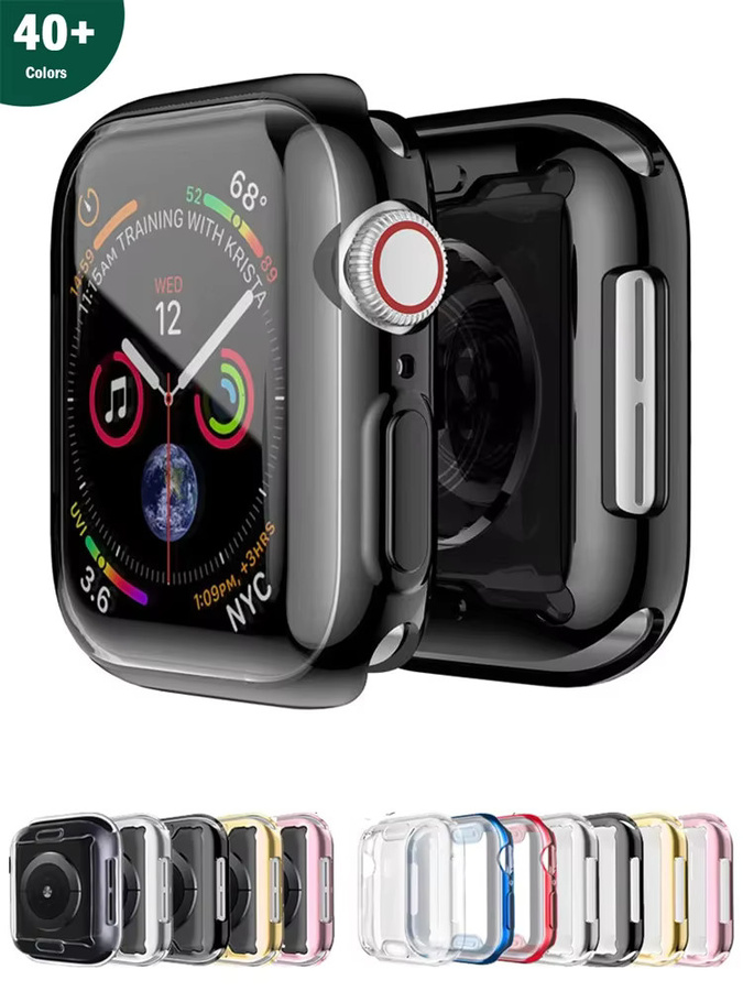 Displayschutzfolie und TPU-Abdeckung für Apple Watch, Roségold, transparent, Unisex - Bild 3