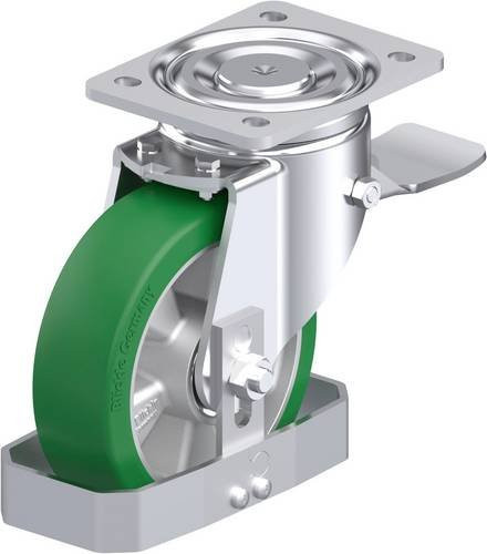 Blickle Stahlblech-Lenkrolle LH-ALST 160K-ST-FS in Silber mit 160 mm Rad-Durchmesser und 580 kg Tragfähigkeit - Bild 1