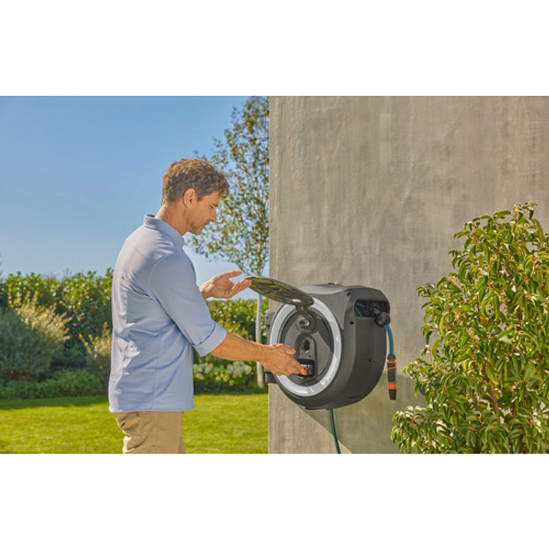 GARDENA Power Roll XL Akku-Wand-Schlauchbox, Grau-Weiß, 35 m - Bild 4