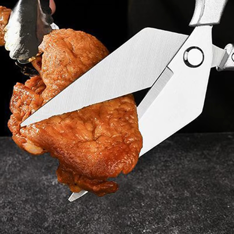 InLeung Multifunktions-Küchenschere aus Edelstahl in Silber für Fleisch, Geflügel und Gemüse - Bild 4