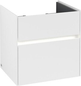 Villeroy & Boch Waschtischunterschrank Collaro in Weiß Matt mit LED-Beleuchtung und Innenschubladen, Wandmontage, B/T/H: 55,4 x 44,4 x 44,4 cm - Bild 1