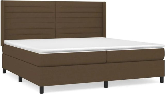 vidaXL Boxspringbett Hybrid mit Matratze Dunkelbraun B/T/H: 200 x 200 x 118 cm - Bild 1