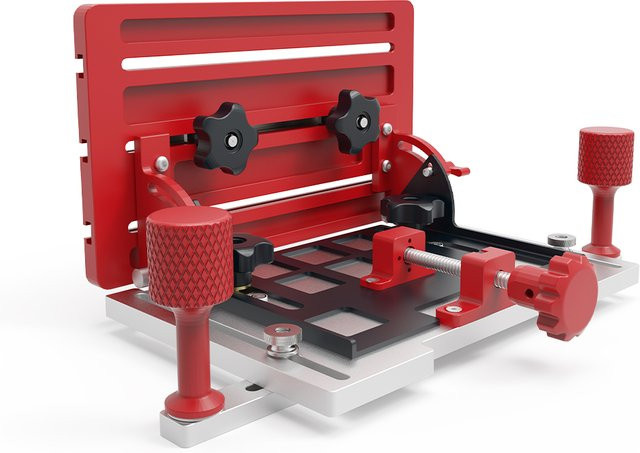 ENJOYWOOD Präzisions-Tischschneideschlitten mit einstellbarem Winkel und Frästisch in Rot für deine DIY-Holzbearbeitungsprojekte - Bild 1