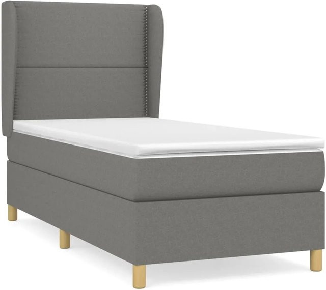 vidaXL Boxspringbett mit Matratze Dunkelgrau B/T: 90 x 200 cm - Bild 1