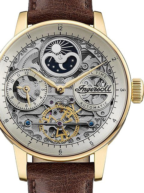 Ingersoll Automatik Herrenuhr, Edelstahl, Leder, 42 mm, 5 ATM - Bild 1
