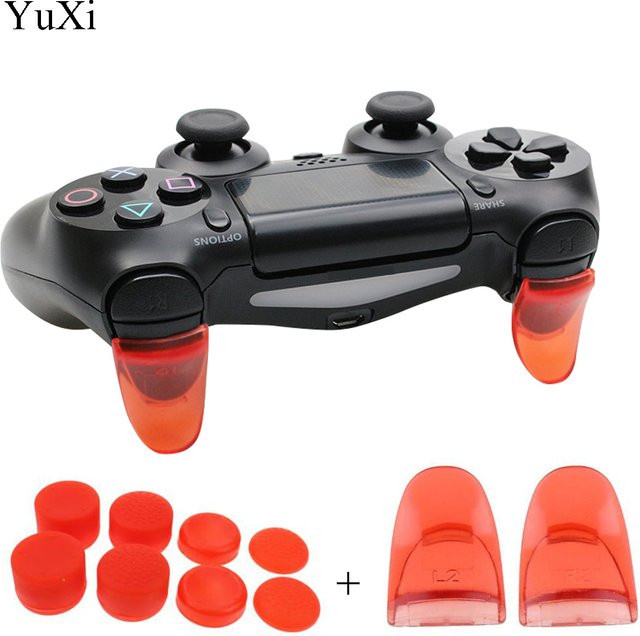 YuXi L2 R2 Trigger Tasten Verlängerung für PS4 Controller im 2er-Set, Weiß und Rot - Bild 1