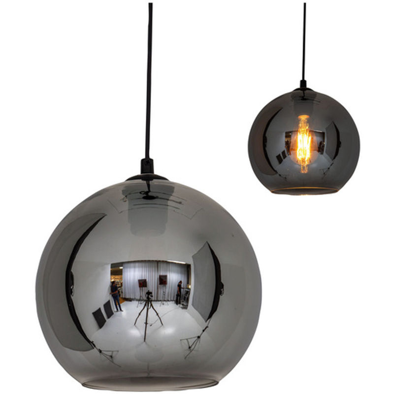 Näve Pendelleuchte Vaso in Anthrazit aus Metall und Rauchglas, B/H/T: 25 x 125 x 25 cm, E27 - Bild 4