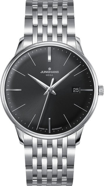 Junghans Meister Mega Herrenuhr, Quarz, Edelstahl, 38 mm, Schwarz - Bild 1