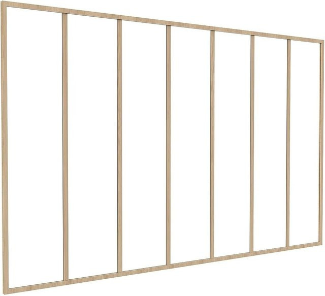 Vente-unique Glaswand Bayview in Naturfarben Hell mit Aluminiumrahmen und Glas, Breite: 210 cm - Bild 1