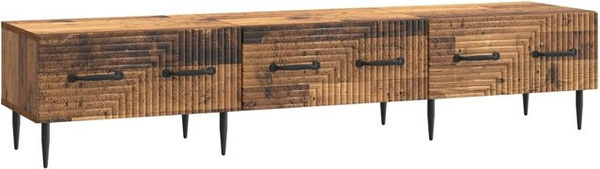 vidaXL TV-Schrank aus Altholz in Braun im Industrial Design, B/T/H: 147 x 34,5 x 30 cm