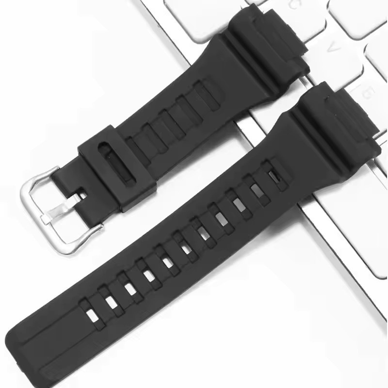 Casio Uhrenarmband, Silikon, Schwarz, 18 mm, Unisex - Bild 4