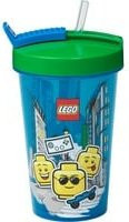 LEGO Becher mit Strohhalm Iconic Boy in Bright Blue - Bild 1