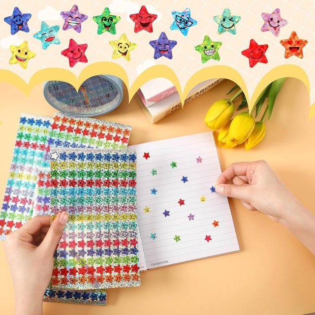 GOGOTU Glitzerfolien-Aufkleber, 1500 Stück, multicolor - Bild 1