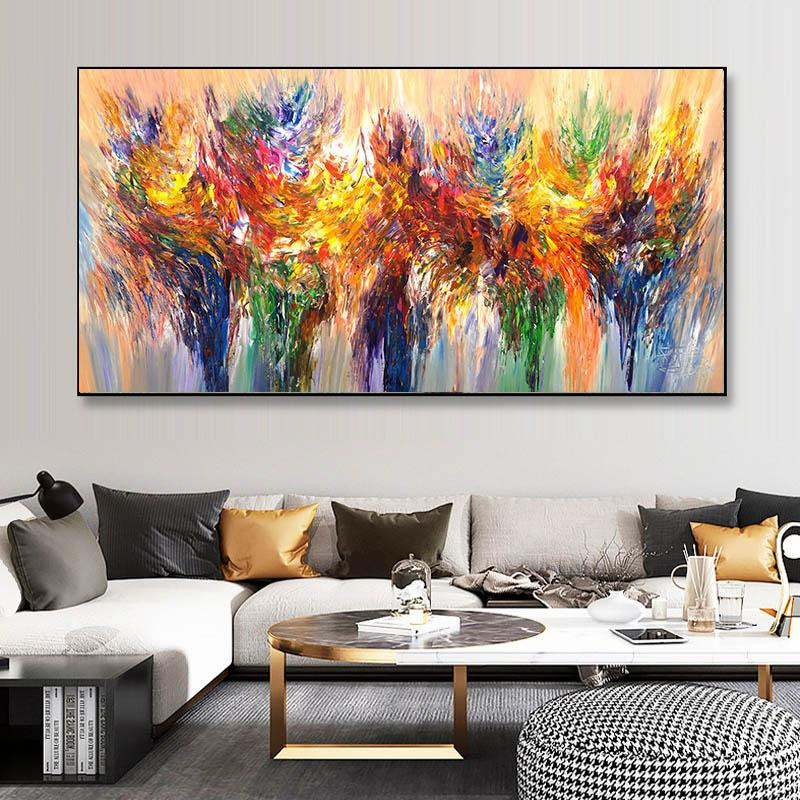 Abstraktes Blumen-Leinwandgemälde von aidegou20 in Multicolour für deine Wanddekoration, Höhe: 170 cm, Breite: 70 cm - Bild 2