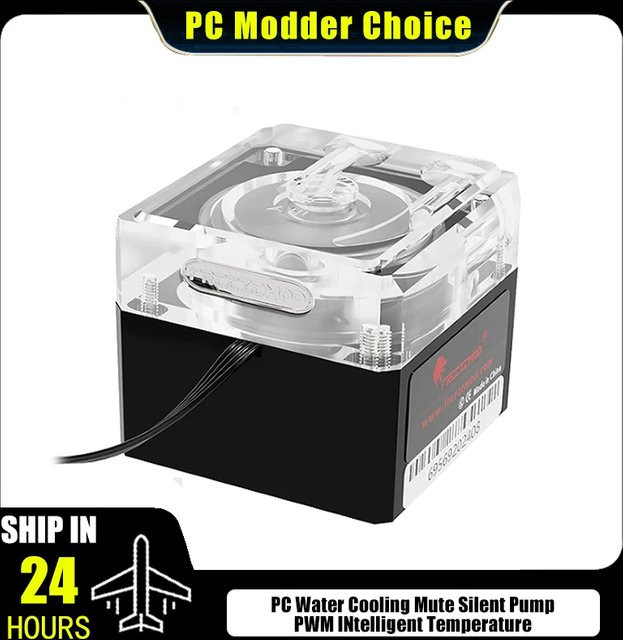FreezeMod Silent-Wasserpumpe mit 4-Pin-PWM-Signal, 650 l/h Durchfluss und 3,5 m Förderhöhe, optional mit 5V ARGB, PU-FS4M-J - Bild 1