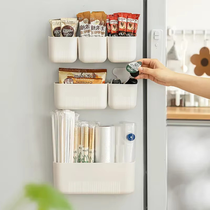 Magnetische Aufbewahrungsbox für Kühlschrank und Wand, weiß, Kunststoff, B/T/H: 12,5 x 9,0 cm - Bild 2