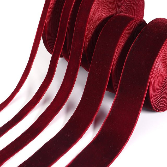 Rotes Samtband für Hochzeit, Party und DIY-Dekorationen, Breite: 6 mm, 10 mm, 15 mm, 25 mm oder 32 mm - Bild 1