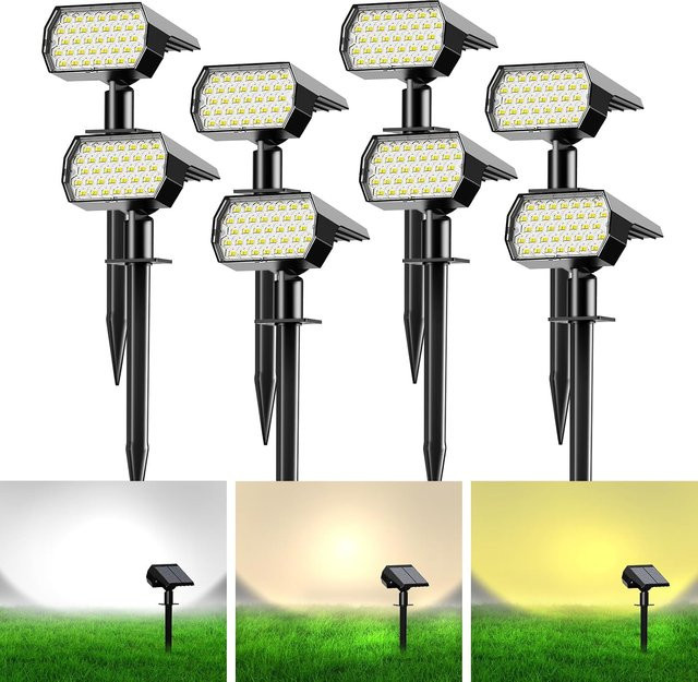 Swiatla 2-in-1 Solar-Landschaftsstrahler mit 74 LEDs, RGB-Farben, IP65 wasserdicht, Schwarz - Bild 1
