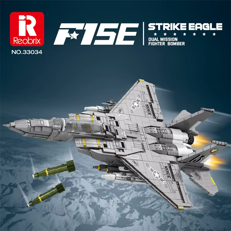 REOBRIX F-15E Strike Eagle Bomber, Baukasten, 1897 Teile - Bild 2