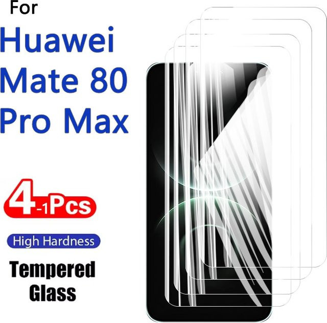 Displayschutzfolien aus gehärtetem Glas für Huawei Mate 80 Pro Max, transparent, kratzfest und fingerprint-resistent, 1–4 Stück - Bild 1
