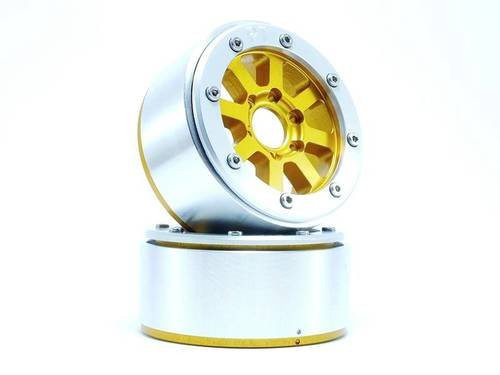 Metsafil 1:10 Crawler Felgen Hammer in Gold und Silber aus Aluminium, 1 Paar - Bild 1