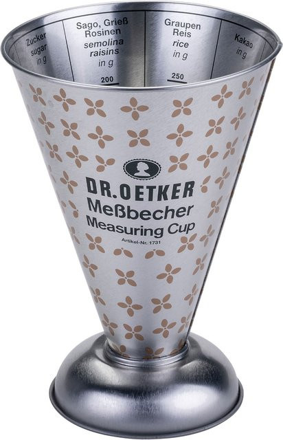 Dr. Oetker Messbecher Oster Manufaktur Vintage in Silber mit aufgedruckter Skala - Bild 1