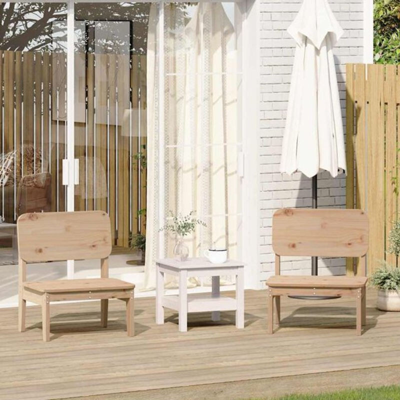 Vidaxl Gartenstühle Set aus 2 Stück aus Kiefer Massivholz in Braun, Landhaus und Skandinavisch Stil, B/T/H: 60 x 52,5 x 72 cm - Bild 1