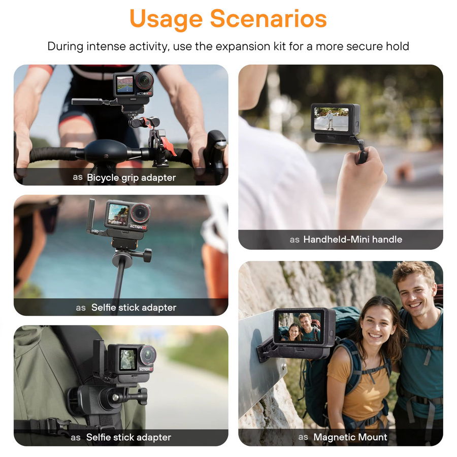 Magnetischer Adapterhalter für DJI Osmo Action 5 Pro, 4, 3 und Osmo Nano in Schwarz, 360 Grad verstellbare Schnellverschluss-Erweiterungshalterung - Bild 5