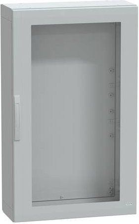 Schneider Electric Polyestergehäuse bodenstehend PLA komplett abgedichtet, Farbe Grau mit transparenter Tür, IP65, B/T/H: 125,0 x 75,0 x 32,0 cm - Bild 1