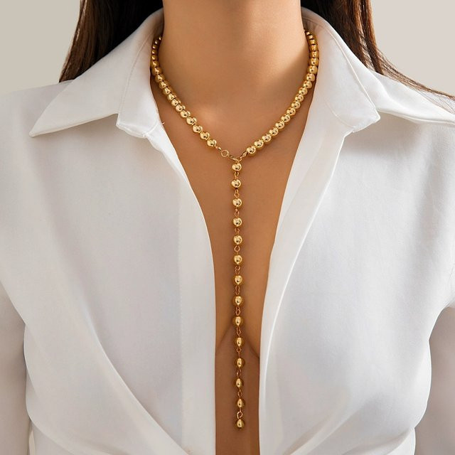 Halskette Bicolor, Gold, Perle, Unisex - Bild 1
