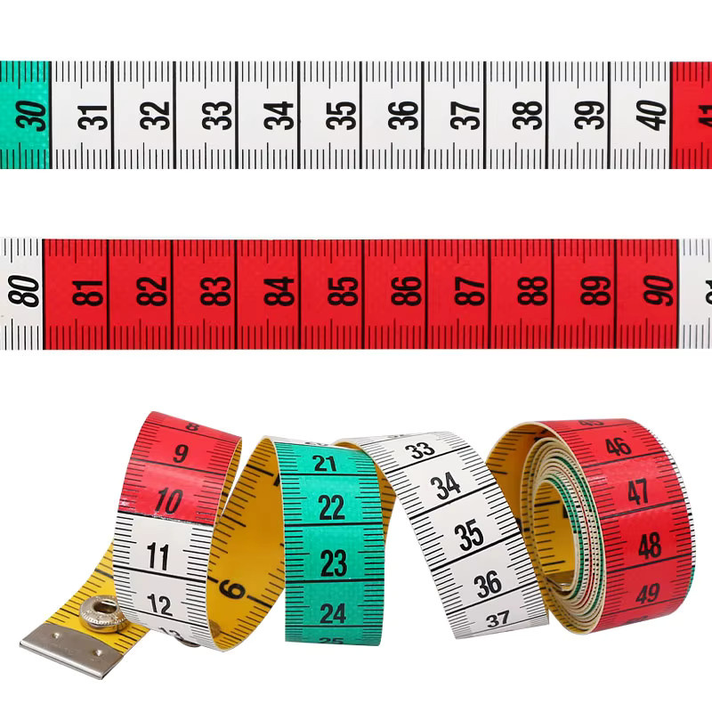 HUILEY Maßband 150 cm, doppelseitiges Nählineal mit Druckknopf für Schneiderarbeiten, multicolor - Bild 2