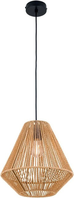 Orion Leuchten Boho Hängeleuchte Jungle aus Rattan und Hanfkordeln in Schwarz-Matt und Braun im skandinavischen Stil - Bild 1