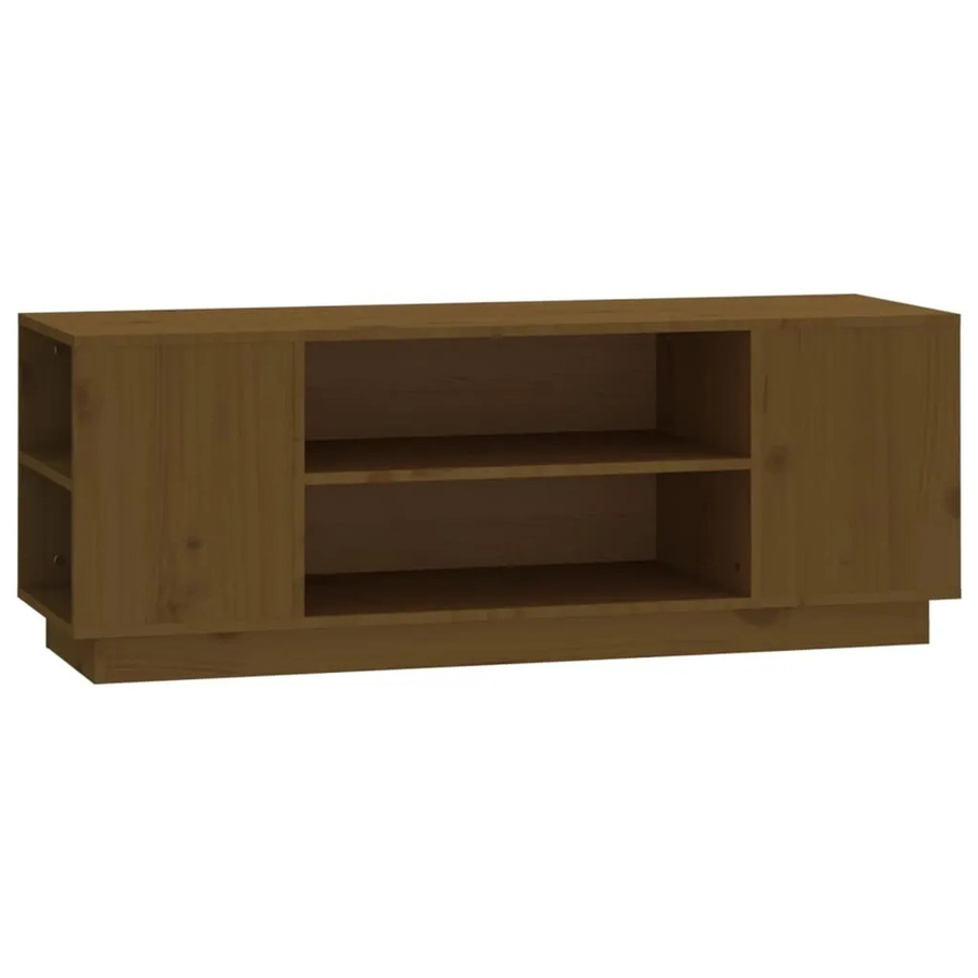 vidaXL TV-Schrank aus massivem Kiefernholz in Honigbraun mit rustikaler Optik, B/T/H: 110 x 35 x 40,5 cm - Bild 2