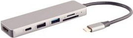 shiverpeaks BASIC-S USB-C Multiport Dockingstation 6in1 Hub in Silber mit HDMI und PD (BS14-05027) - Bild 1